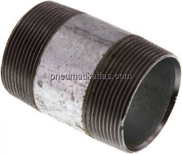 Rohrdoppelnippel R 2"-80mm, Stahlrohr ST 37 verzinkt