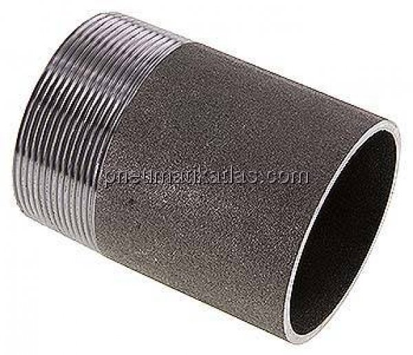Anschweißnippel R 2-1/2"-100mm-76,1mm, ST 37, Stahl schwarz