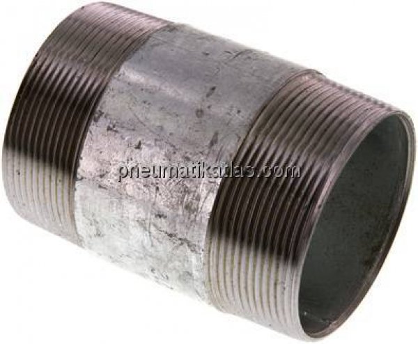 Rohrdoppelnippel R 2-1/2"-100mm, Stahlrohr ST 37 verzinkt