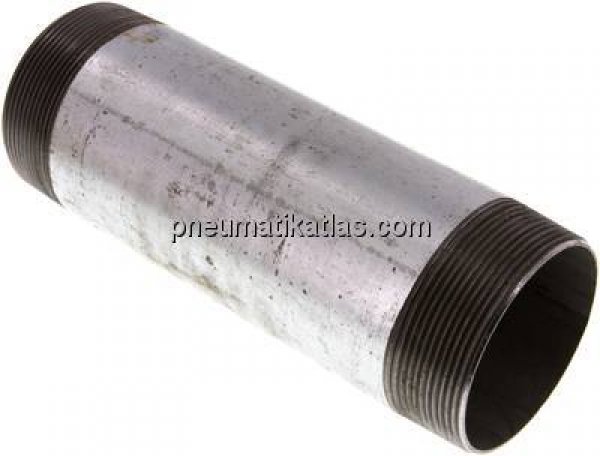 Rohrdoppelnippel R 2-1/2"-200mm, Stahlrohr ST 37 verzinkt