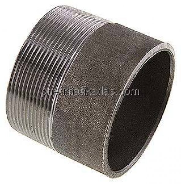 Anschweißnippel R 2-1/2"-60mm-76,1mm, ST 37, Stahl schwarz