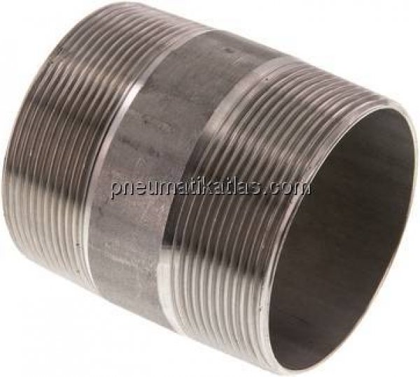 Rohrdoppelnippel R 2-1/2"-80mm, 1.4571