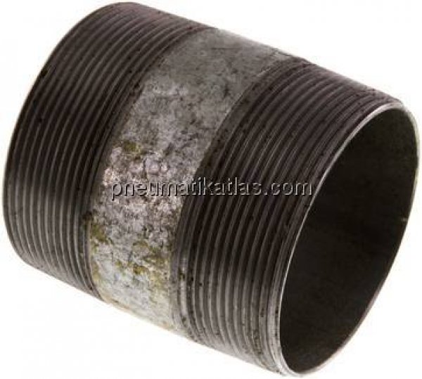 Rohrdoppelnippel R 2-1/2"-80mm, Stahlrohr ST 37 verzinkt