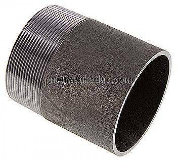 Anschweißnippel R 3"-100mm-88,9mm, ST 37, Stahl schwarz