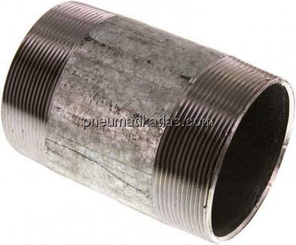 Rohrdoppelnippel R 3"-120mm, Stahlrohr ST 37 verzinkt