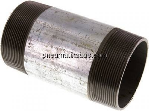 Rohrdoppelnippel R 3"-150mm, Stahlrohr ST 37 verzinkt