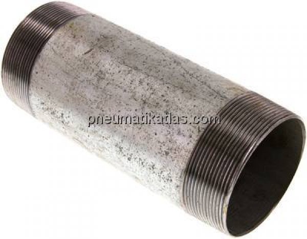 Rohrdoppelnippel R 3"-200mm, Stahlrohr ST 37 verzinkt