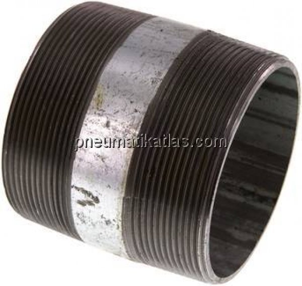 Rohrdoppelnippel R 3"-80mm, Stahlrohr ST 37 verzinkt