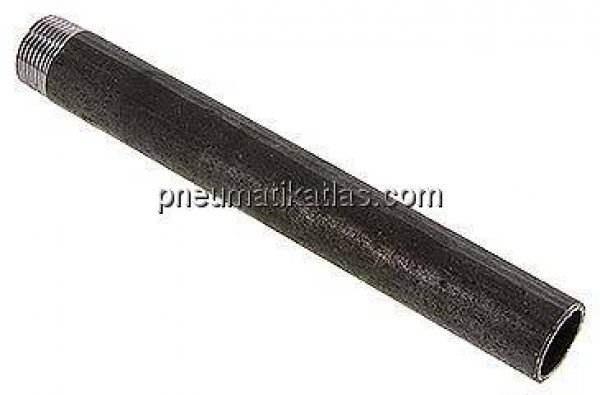 Anschweißnippel R 3/4"-200mm-26,9mm, ST 37, Stahl schwarz