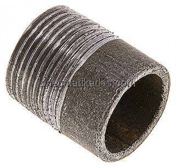 Anschweißnippel R 3/4"-30mm-26,9mm, ST 37, Stahl schwarz