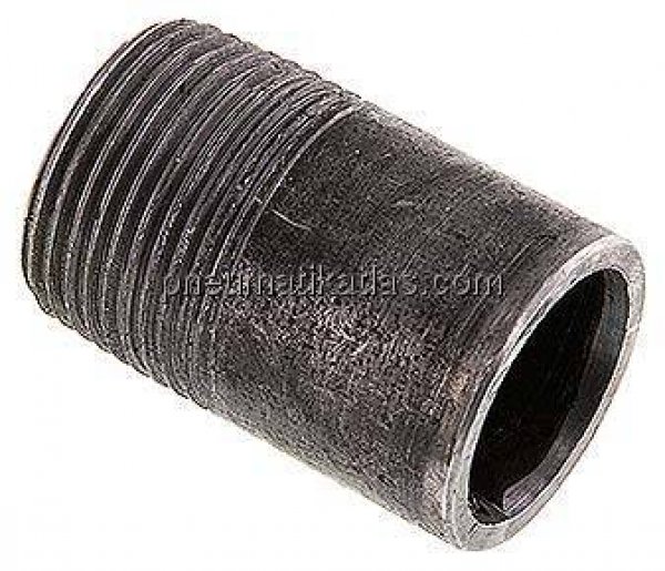 Anschweißnippel R 3/4"-40mm-26,9mm, ST 37, Stahl schwarz