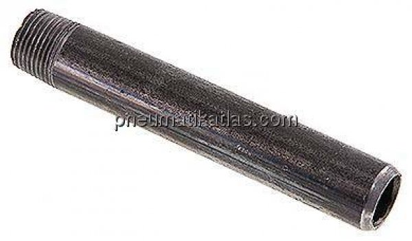 Anschweißnippel R 3/8"-100mm-17,2mm, ST 37, Stahl schwarz