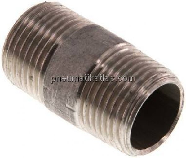 Rohrdoppelnippel R 3/8"-30mm, 1.4571