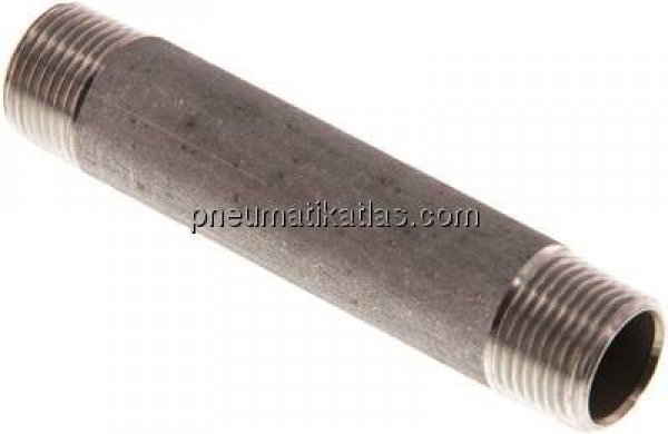 Rohrdoppelnippel R 3/8"-80mm, 1.4571