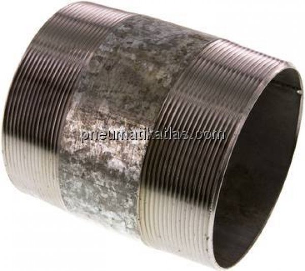 Rohrdoppelnippel R 4"-120mm, Stahlrohr ST 37 verzinkt