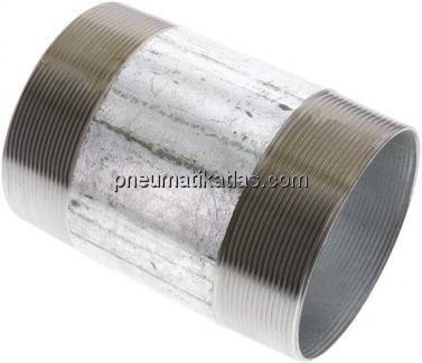 Rohrdoppelnippel R 4"-150mm, Stahlrohr ST 37 verzinkt