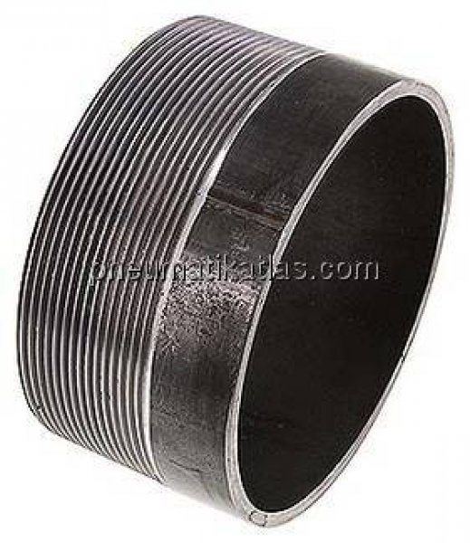 Anschweißnippel R 4"-60mm-114,3mm, ST 37, Stahl schwarz