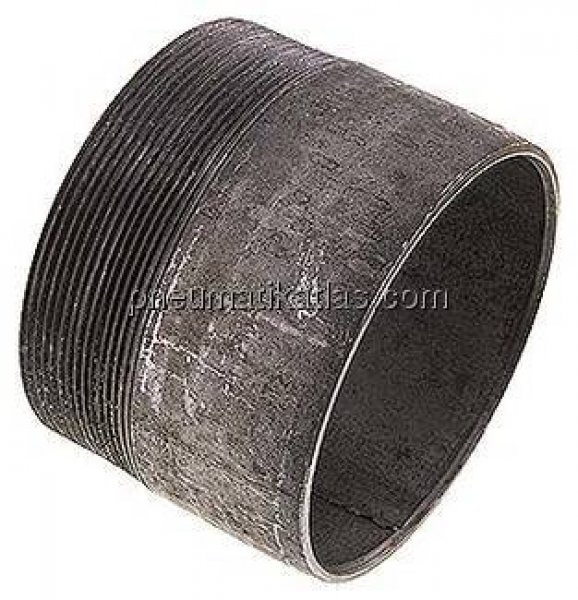 Anschweißnippel R 4"-80mm-114,3mm, ST 37, Stahl schwarz