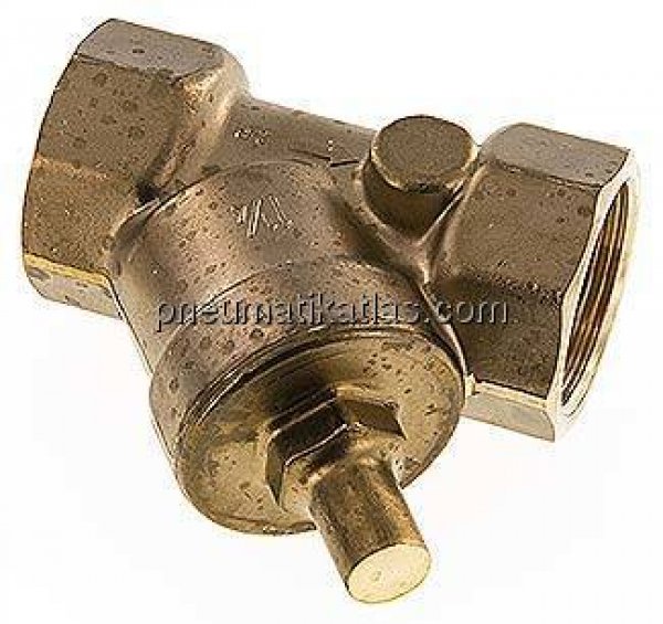 Schrägsitz-Rückschlagventil, Rp 1-1/4", PN 10 / FKM-Dichtung, Messing