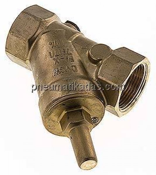 Schrägsitz-Rückschlagventil, Rp 3/4", PN 10 / FKM-Dichtung, Messing