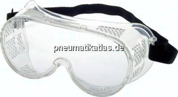 Vollsichtbrille, direkte Belüftung durch Perforation, gut über Korrekturbrille tragbar