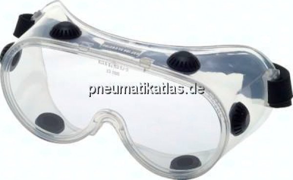 Vollsichtbrille, indirekte Belüftung und Antibeschlagscheibe, gut über Korrekturbrille tragbar, idea