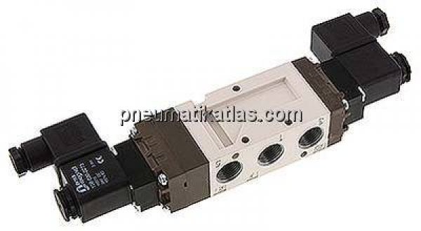 5/3-Wege Magnetventil, G 3/8", Mittelstellung entlüftet, 24 V AC