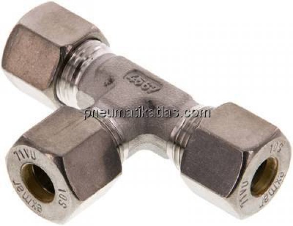 T-Schneidringverschraubung 10 S (M18x1,5), Klemmring 1.4571 (NC)