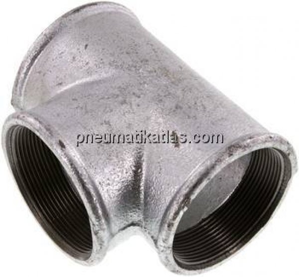 T-Stück Rp 2-1/2" (IG), Temperguss verzinkt