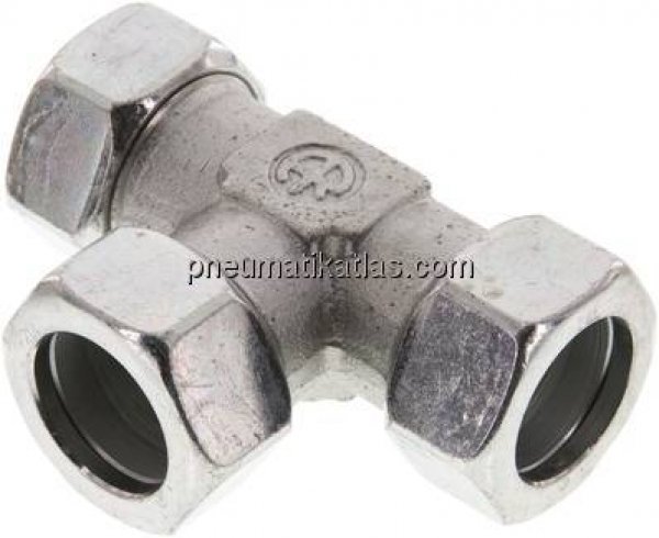 T-Schneidringverschraubung 28 L (M36x2), Stahl verzinkt