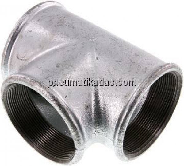 T-Stück Rp 3" (IG), Temperguss verzinkt