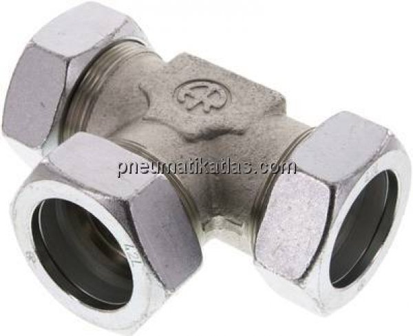 T-Schneidringverschraubung 42 L (M52x2), Stahl verzinkt