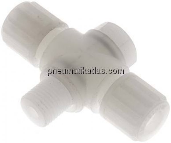 T-Verschraubung G 1/4"-8x6mm, PVDF, Hohlschraube