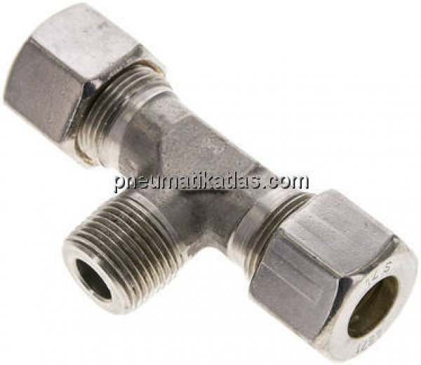 T-Schneidringverschraubung M 20x1,5 (konisch)-14 S (M22x1,5), Klemmring 1.4571 (NC)