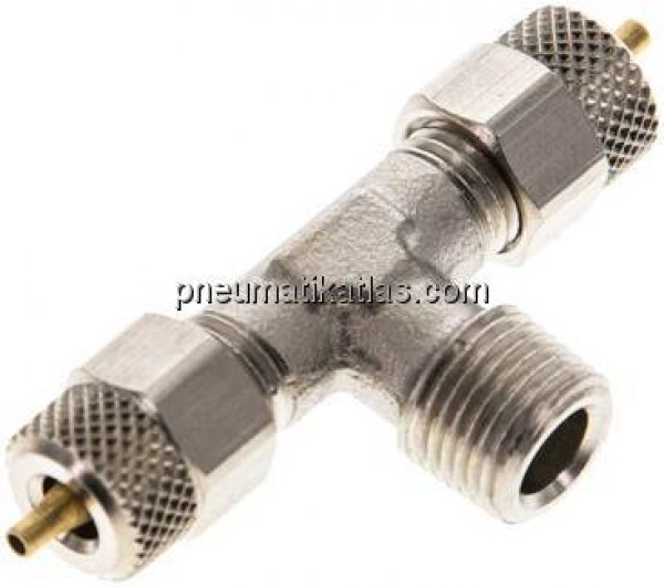 T-Verschraubung R 1/8"-4x2mm, Messing vernickelt