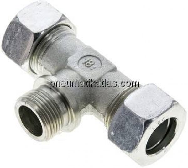 T-Schneidringverschraubung G 3/4"-22 L (M30x2), Stahl verzinkt