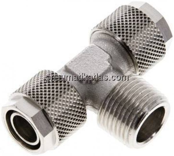 T-Verschraubung R 3/8"-12x10mm, Messing vernickelt