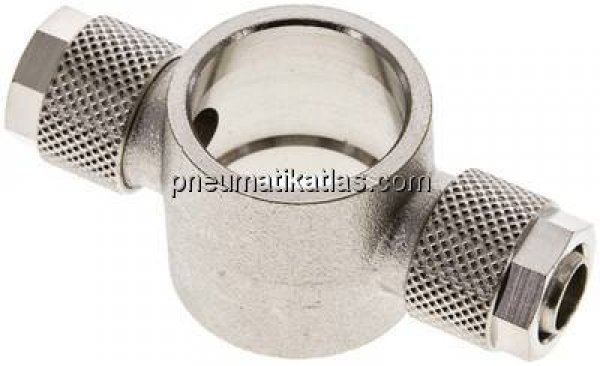 Verschraubung, T-Ringstück G 1/2"-10x8mm, Messing vernickelt