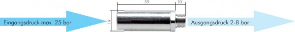 Selbstentlüftender Inline-Druckregler, 6 bar, G 1/4"