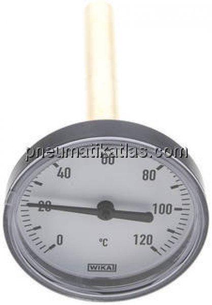 Bimetallthermometer, waagerecht D63/0 bis +120°C/100mm