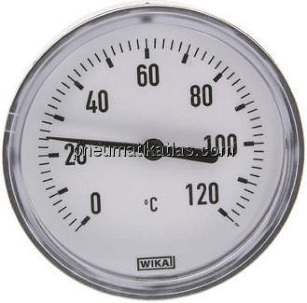 Bimetallthermometer, waagerecht D80/0 bis +120°C/40mm