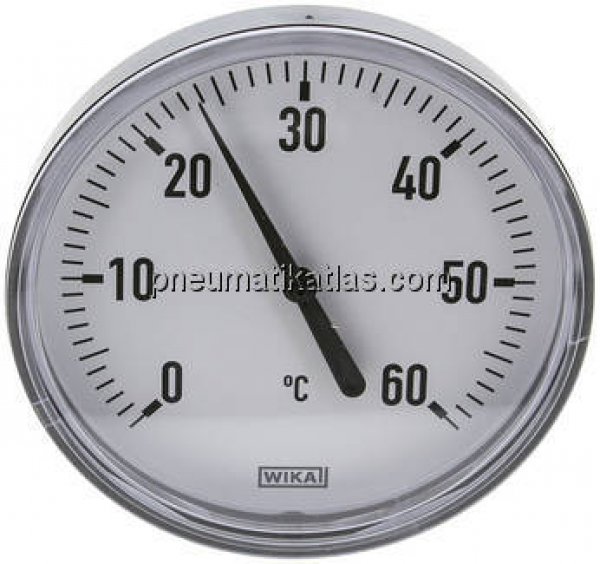 Bimetallthermometer, waagerecht D100/0 bis +60°C/100mm