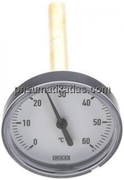 Bimetallthermometer, waagerecht D63/0 bis +60°C/100mm
