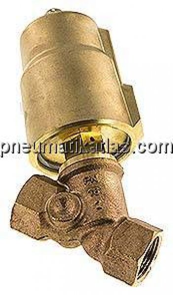 Schrägsitzventil Messing, G 3/4", geschlossen, gegen Mediumstrom schließend