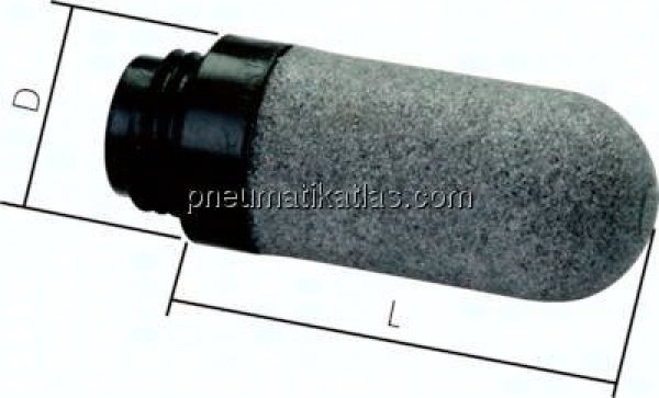 Kunststoff-Schalldämpfer, gesintert (Standard), M 5
