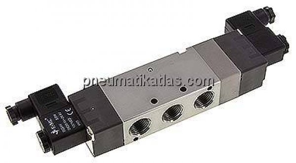 5/3-Wege Magnetventil, G 1/2", Mittelstellung belüftet, 24 V AC