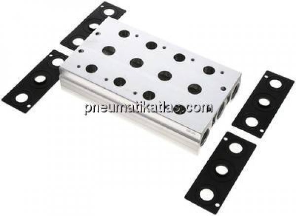 Mehrfachanschlussplatte (4-fach) für 5/2-Wege & 5/3-Wege Ventile