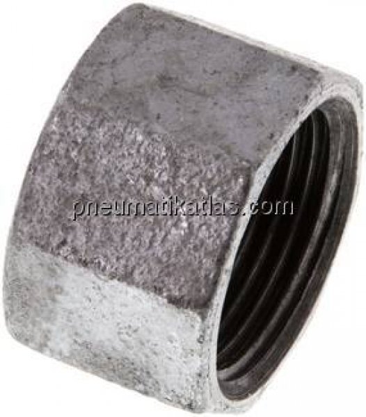 Verschlusskappe Rp 1", Temperguss verzinkt