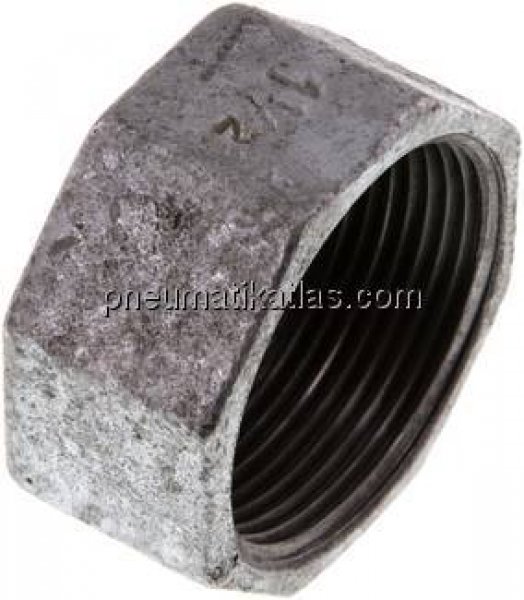 Verschlusskappe Rp 1-1/2", Temperguss verzinkt