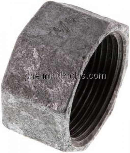 Verschlusskappe Rp 1-1/4", Temperguss verzinkt